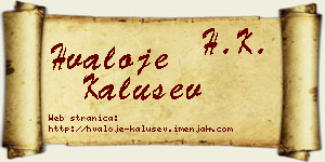 Hvaloje Kalušev vizit kartica
